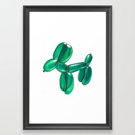 Green Pop Dog Framed Art Print