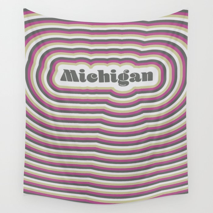 University of Michigan Retro Rose Wall Tapestry