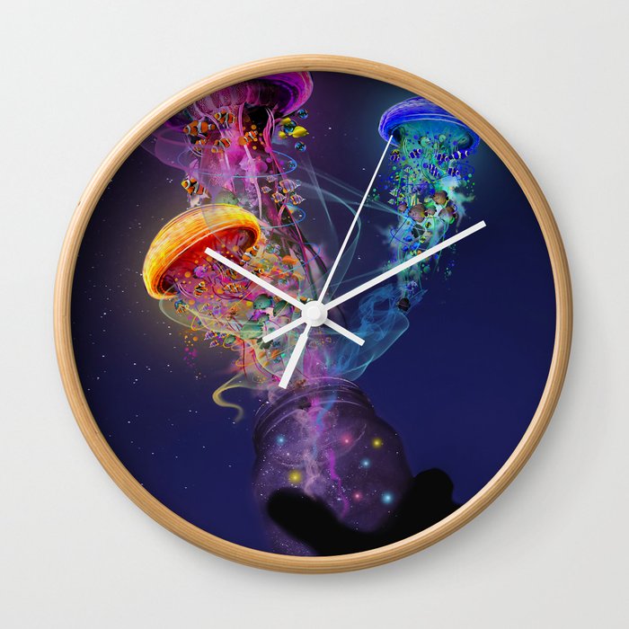 Electric Jellyfish World Released Wall Clock