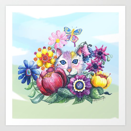 Hiding in the Garden Art Print