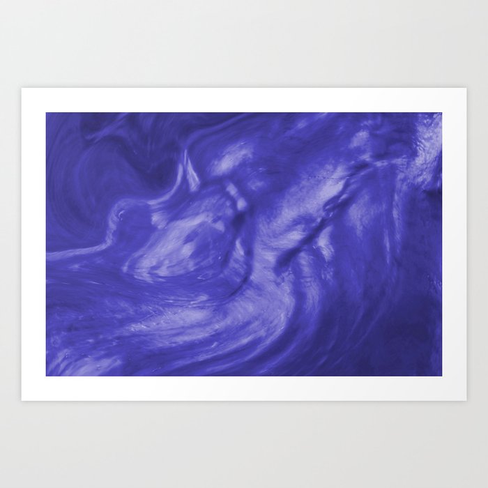 Flowing Deep Purple Pearlescent Haze Fluid Art Illustration Art Print