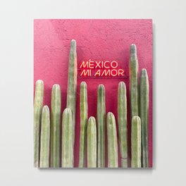 Mexico Mi Amor Metal Print | Mexicocity, Cactus, Plantsonpink, Mexico, Neon, Pink, Photo, Digital, Pinkcactus, Cdmx 