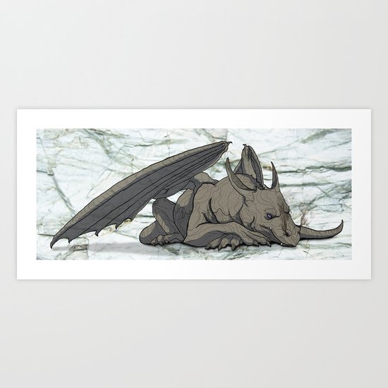 Grey Dragon Art Print