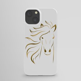 Golden Horse Drawing iPhone Case