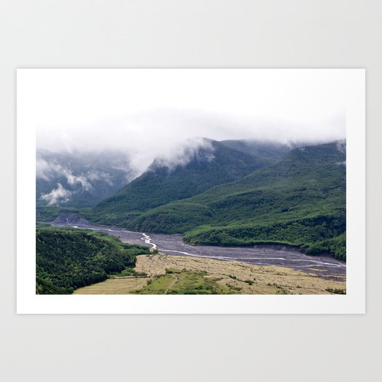 Mount St. Helen's River Art Print