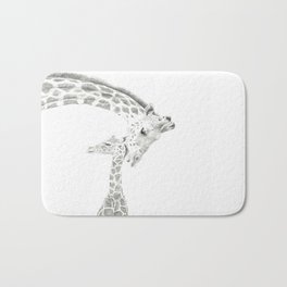 Reticulated Giraffes, Camelopardis Reticulata Bath Mat | Giraffes, Illustration, Handdrawn, Black And White, Hipster, Realism, Black and White, Africa, Ink, Giraffe 