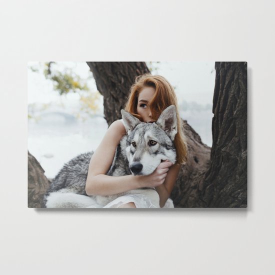 Girl wolf Metal Print