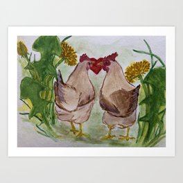 Two of a kind Art Print | Painting, Watercolor 