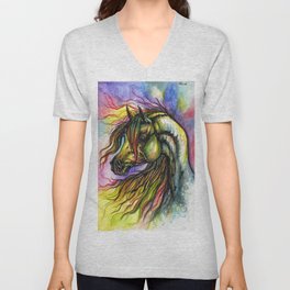 Rainbow horse V Neck T Shirt