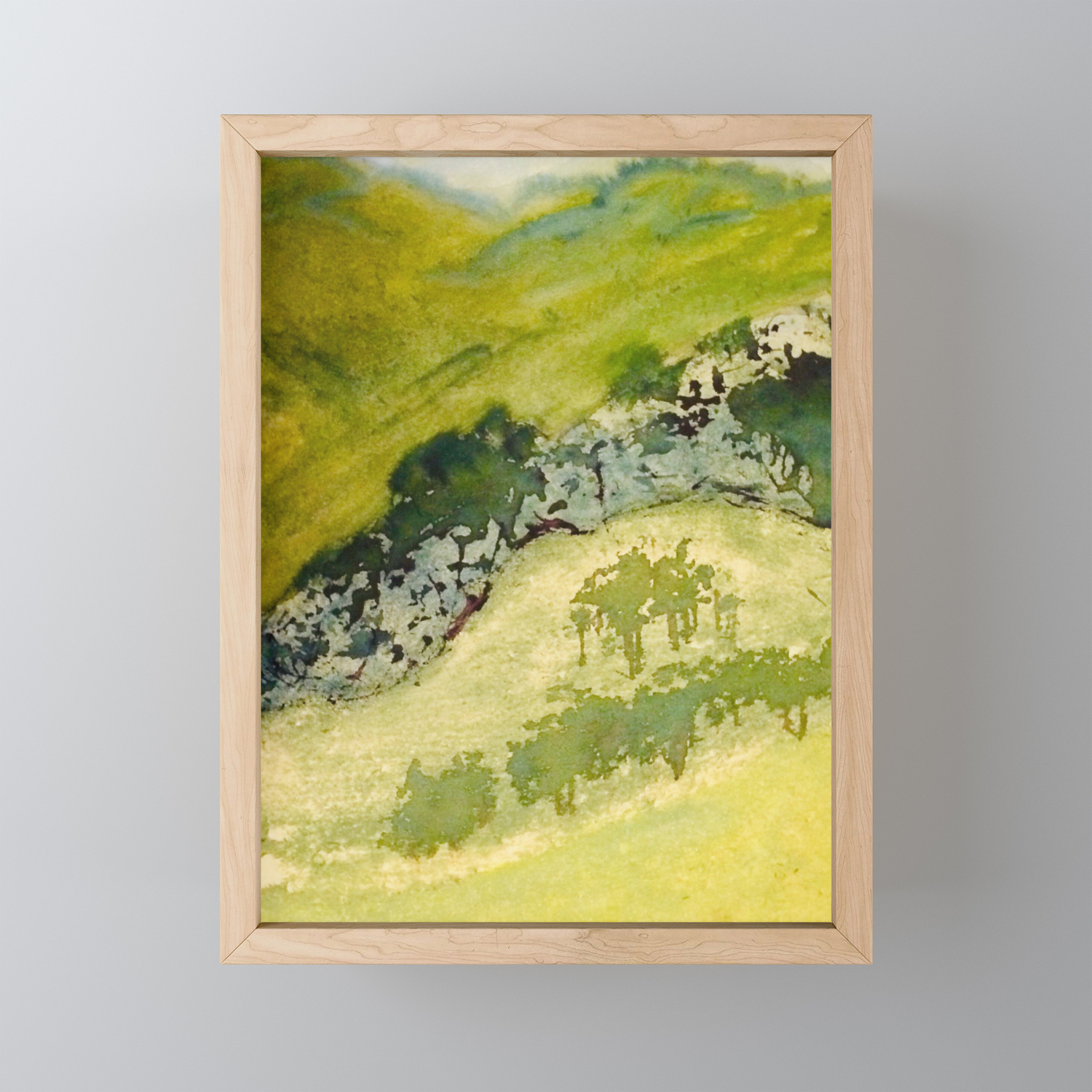 Cove Of The Mountain Abstract Painting Framed Mini Art Print By