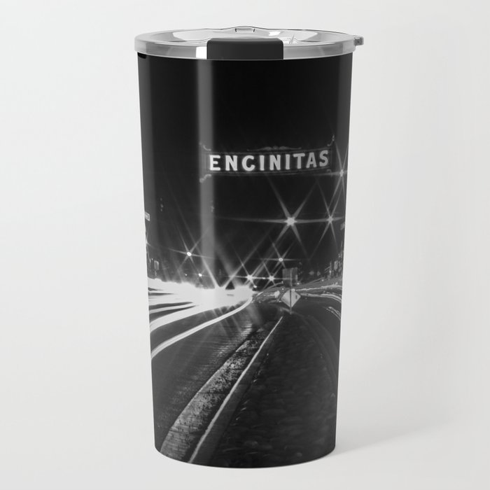 Encinitas sign long exposure Travel Mug