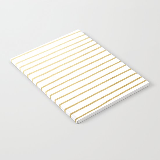Gold Paris Stripe Pattern Notebook
