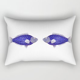 Encounter between two bass-fish Rectangular Pillow
