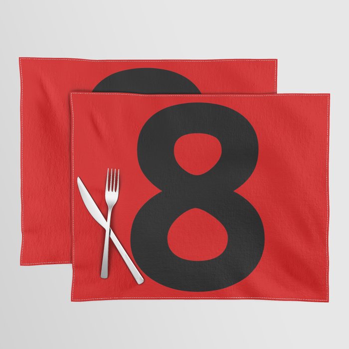 Number 8 (Black & Red) Placemat