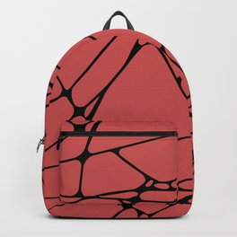 Black and Dark Pink Abstract Mosaic Pattern 1 Pairs DE 2022 Trending Color Deep Hibiscus DE5083 Backpack