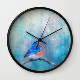 Little Boy Blue Wall Clock | Birdart, Bird, Painting, Wildlife, Nature, Jaijohnson, Bluebird, Birds, Jaiart, Songbird 