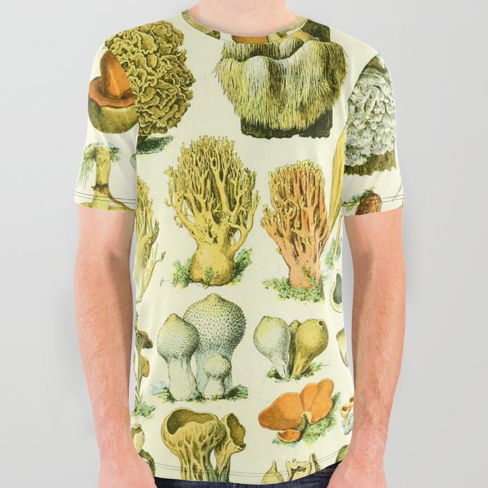 Adolphe Millot "Mushrooms" 1. All Over Graphic Tee