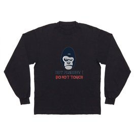 Not Friendly Do Not Touch! Grumpy Gorilla Face Drawing Long Sleeve T-shirt