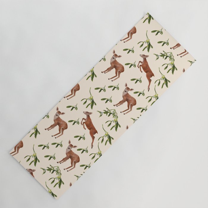 Little deer and mistletoe Yoga Mat