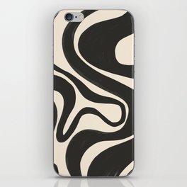 Swirl Waves in Neutral Grey on Beige  iPhone Skin
