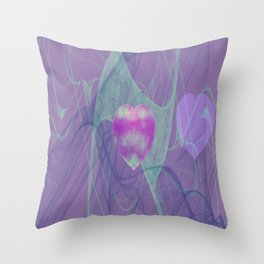 Heart Art- Abstract Art- Now or Later- Pink Heart- Purple Heart-Green-Pattern Art- Sacred Geometry Throw Pillow | Other, Pattern, Digital, 3D, Love, Graphicdesign, Abstract 