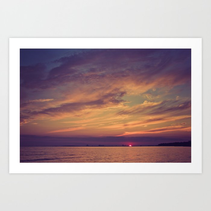 End of Day Over Biloxi Art Print