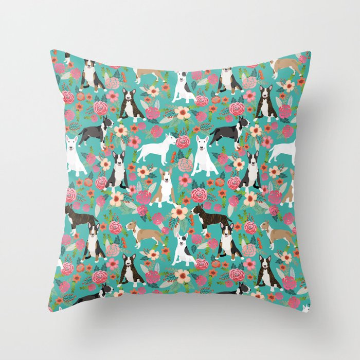 Bull Terrier Dog Breed Pattern Florals Dog Lover Gifts Pet
