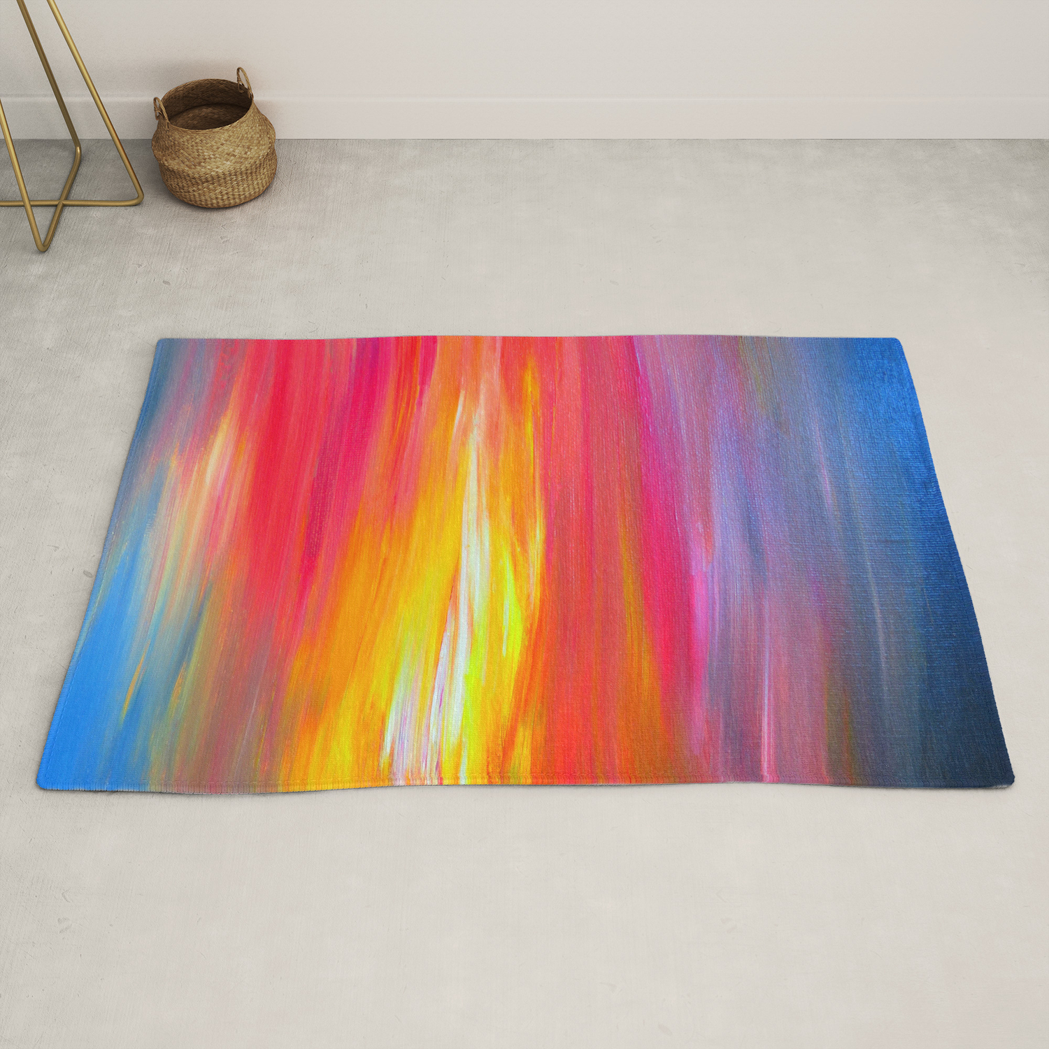 Bright Horizons Bold Colorful Rainbow Pink Yellow Blue Abstract