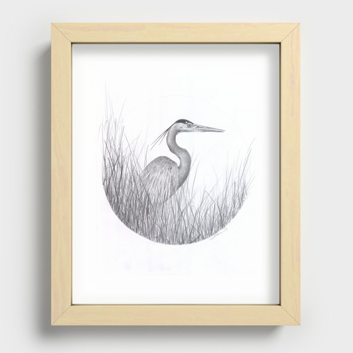 Heron Recessed Framed Print