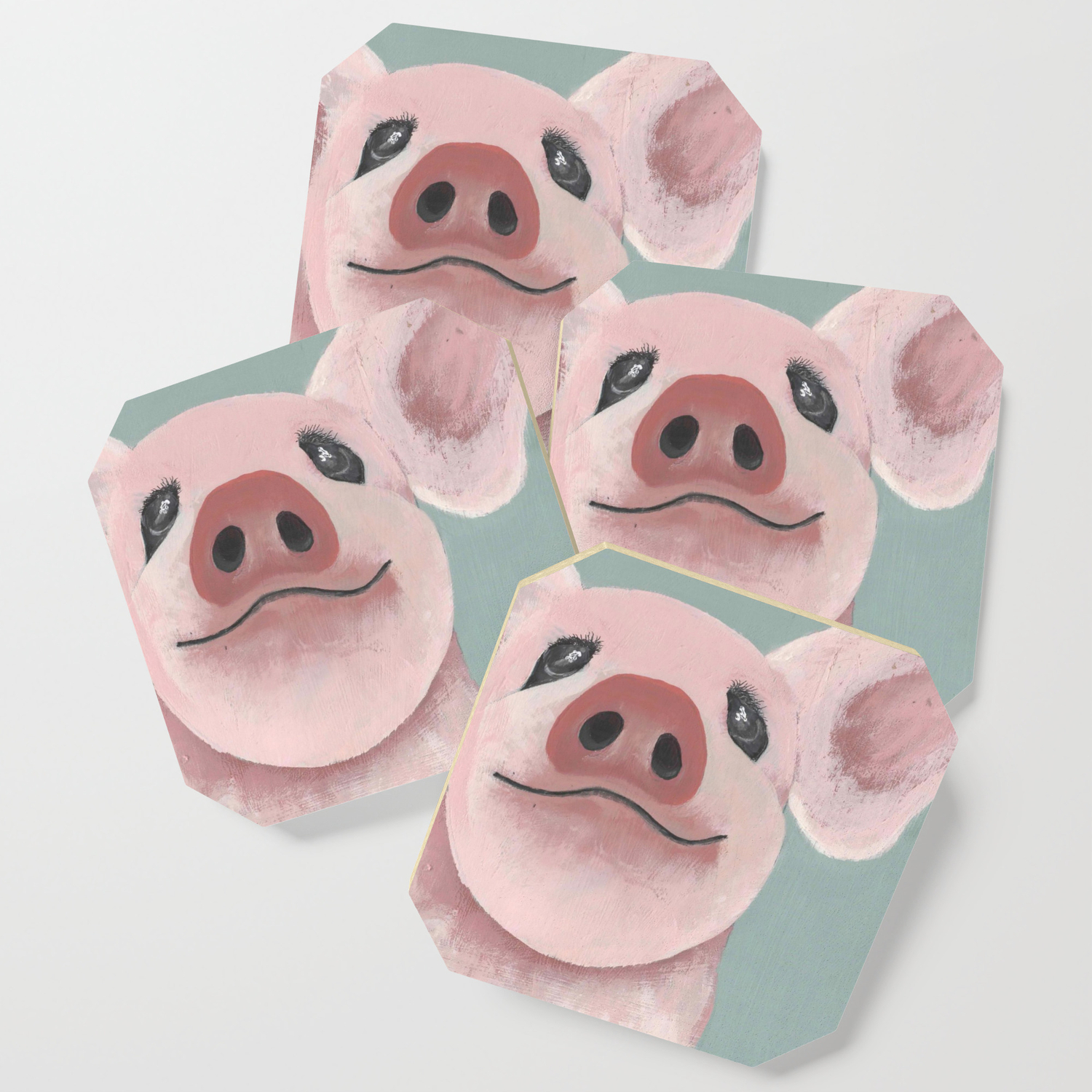 Original Painting Farm Friends Baby Pig Cute Pig Painting