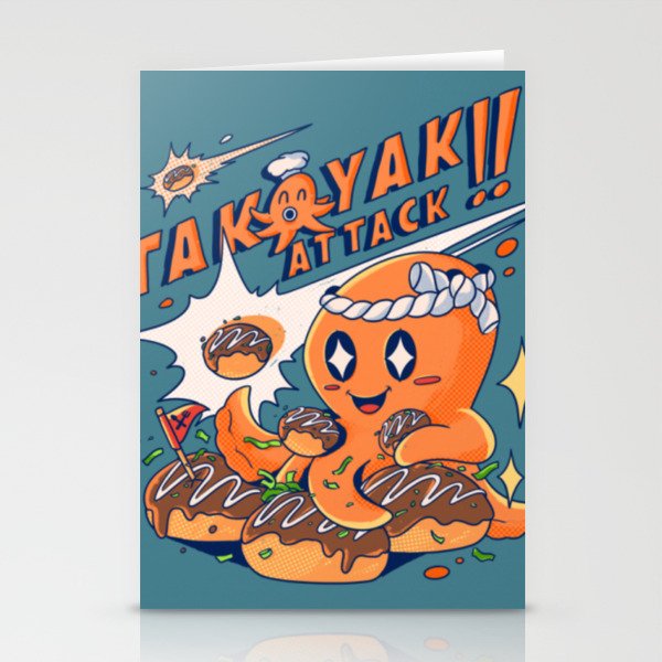 Takoyaki Attack Stationery Cards