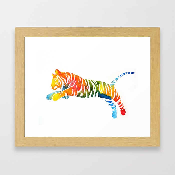Pouncing Tiger Framed Art Print