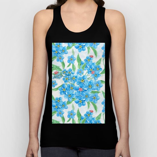 Forget me not seamless floral pattern Unisex Tank Top