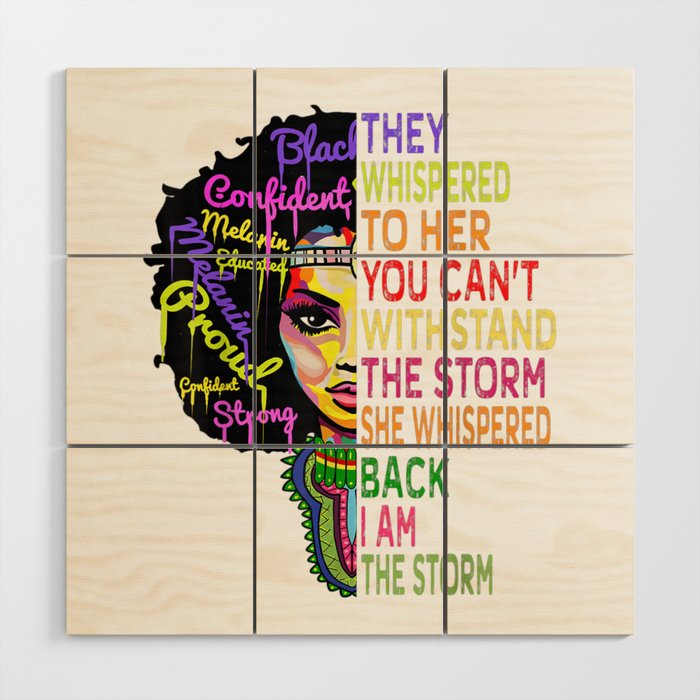 I Am The Storm Strong African Woman - Black Wood Wall Art