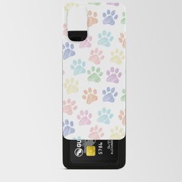 Colorful Paws doodle seamless pattern. Digital Illustration Background. Android Card Case