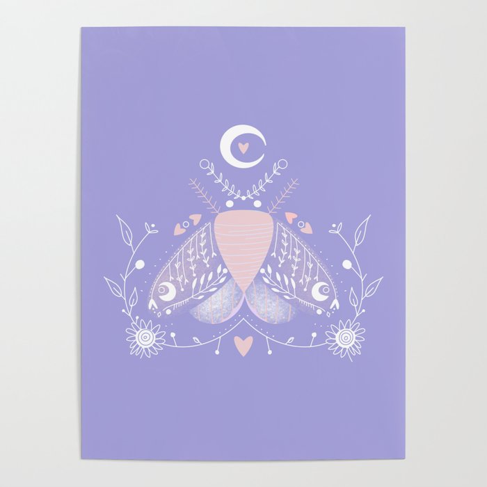 Moth Lilac Poster