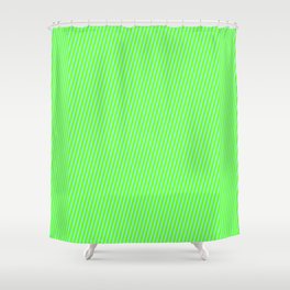 [ Thumbnail: Aquamarine and Green Colored Lines/Stripes Pattern Shower Curtain ]