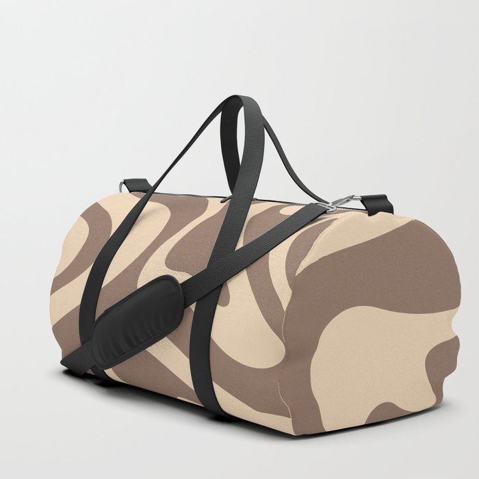 Modern Abstract Pattern 6 in Choc Brown Beige (Liquid Swirl Design) Duffle Bag