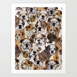 Social English Bulldog Art Print