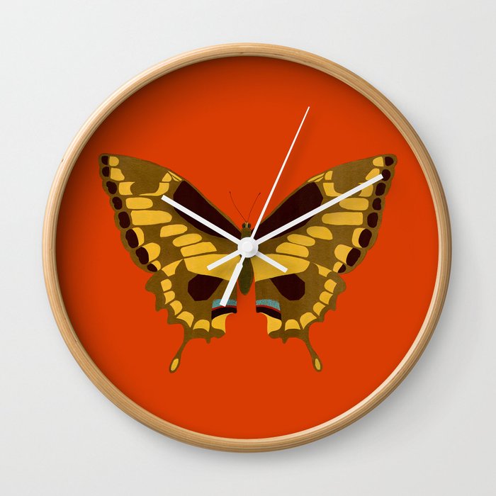 Seventies Swallowtail Butterfly Wall Clock