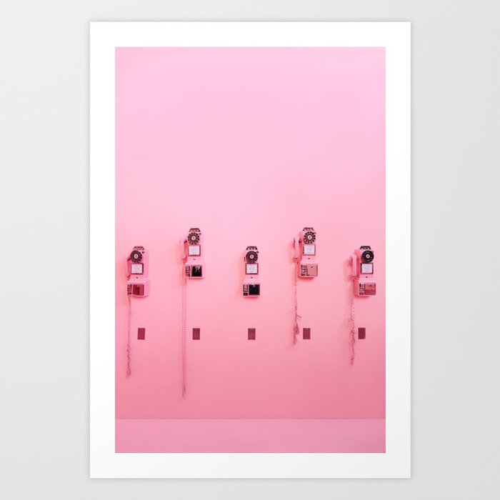 Pink Phones Art Print