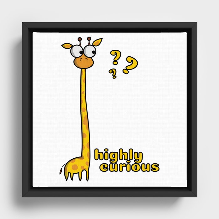 CURIOUS GIRAFFE Framed Canvas