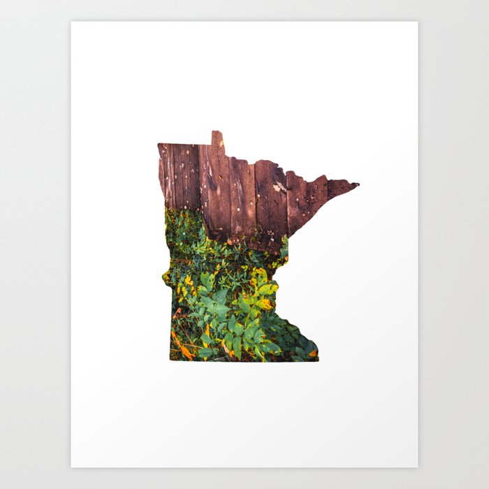 Map of Minnesota | Minimalist Photography and Texture #2 Art Print