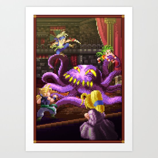 Pixel Art series 3 : Octopus Art Print