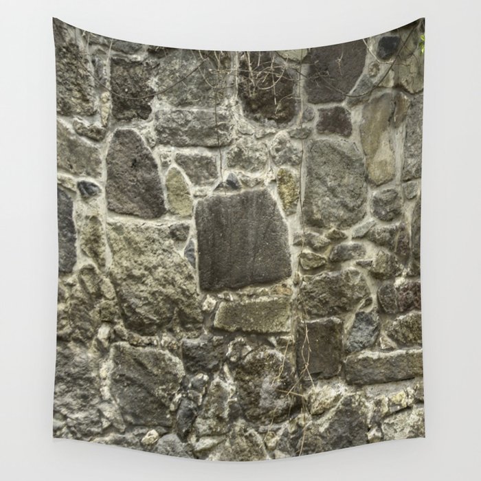 Old Stone Wall rustic decor Wall Tapestry