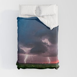 Lightning Bugs - Firefly Whirls About During Summer Storm in Oklahoma Duvet Cover