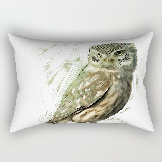 Olive Owl Rectangular Pillow
