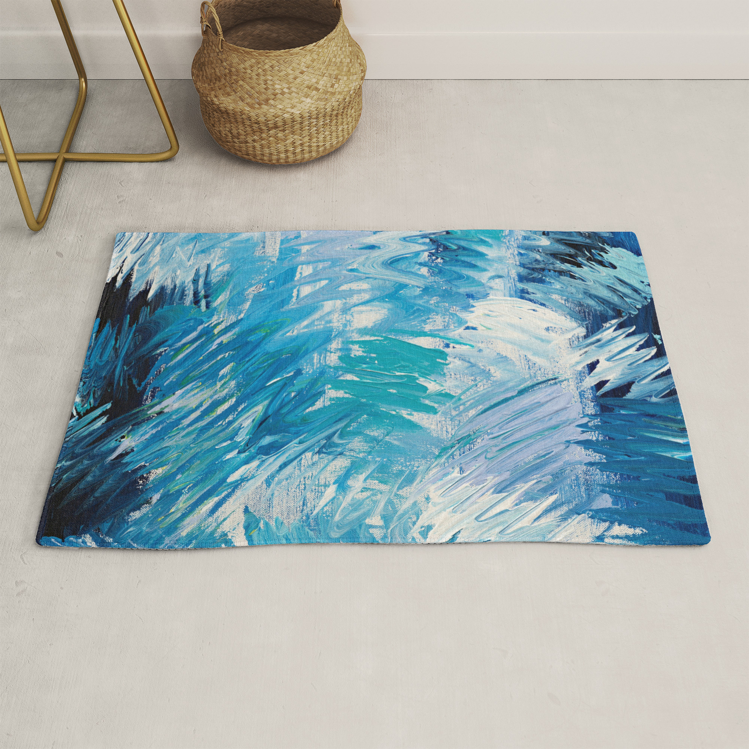 Blue Abstract Rug By Artvondanielle Society6
