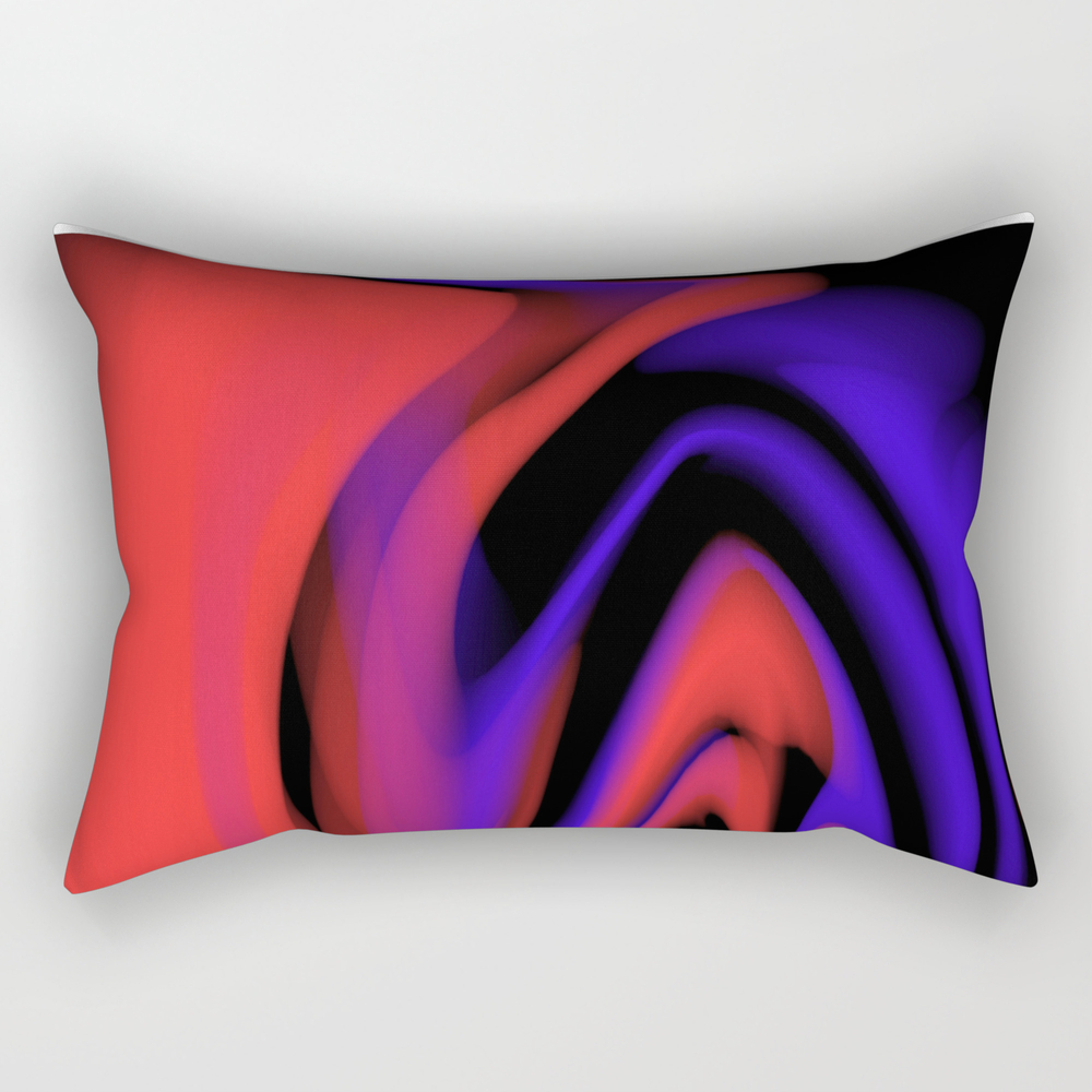 Curtains Of Red And Blue Rectangular Pillow by dparker