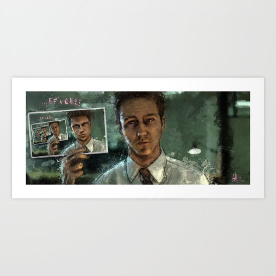 With insomnia, nothing's real. Everything's far away. Everything's a copy of a copy of a copy... Art Print
